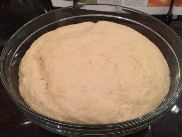 This is what the dough looks like when it's doubled in size. 